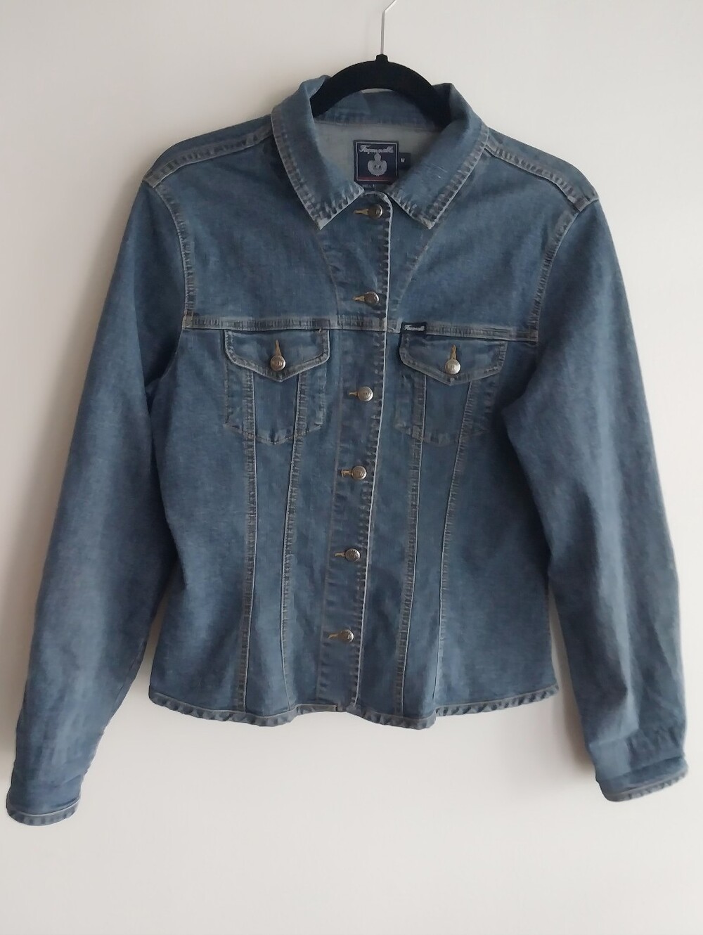 Faconnable Vintage Cotton Fitted Blue Denim Jean Jacket